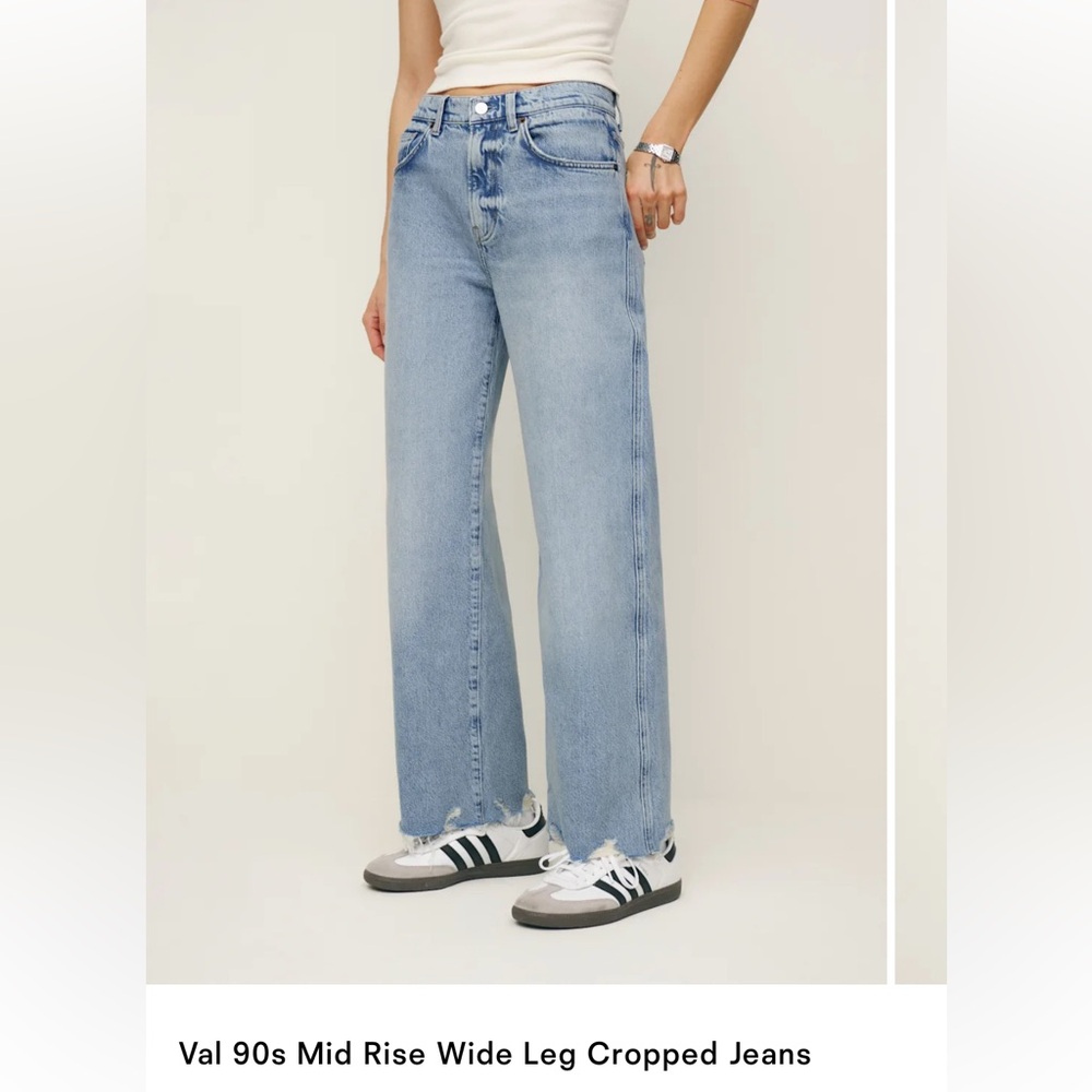 Val 90s mid ride wide leg cropped jeans-Reformation